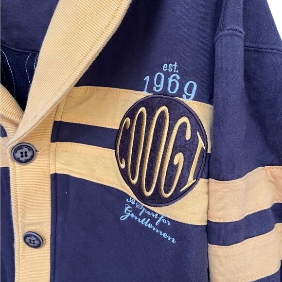 COOGI Australia Varsity Rugby Cardigan Jacket Logo Men’s XL Brown 1969 - Picture 8 of 10